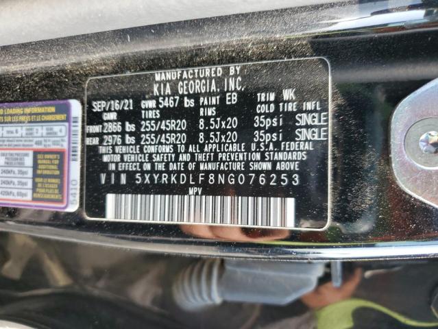 5XYRKDLF8NG076253 KIA SORENTO SX