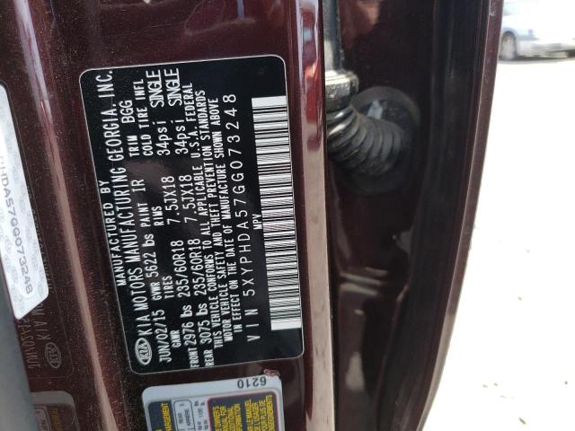5XYPHDA57GG073248 KIA SORENTO EX