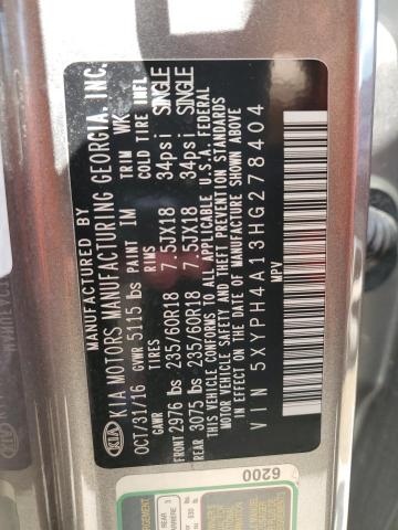 5XYPH4A13HG278404 KIA SORENTO EX