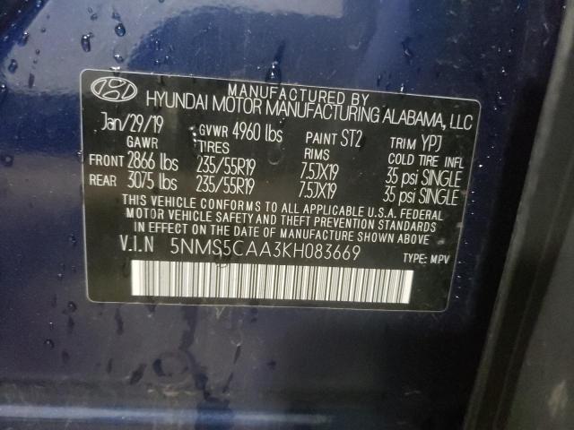 2019 HYUNDAI SANTA FE L - 5NMS5CAA3KH083669