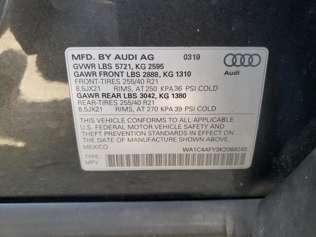 2019 AUDI SQ5 PRESTI WA1C4AFY3K2089245