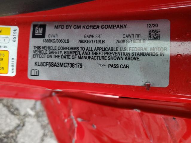 2021 CHEVROLET SPARK 2LT - KL8CF6SA3MC738179