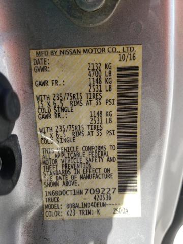 1N6BD0CT1HN709227 Nissan FRONTIER S