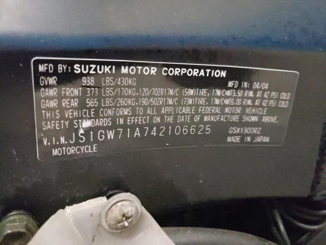 2004 SUZUKI GSX1300 R - JS1GW71A742106625