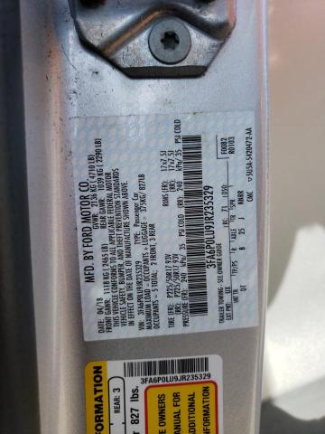 3FA6P0LU9JR235329 Ford Fusion Se Hybrid