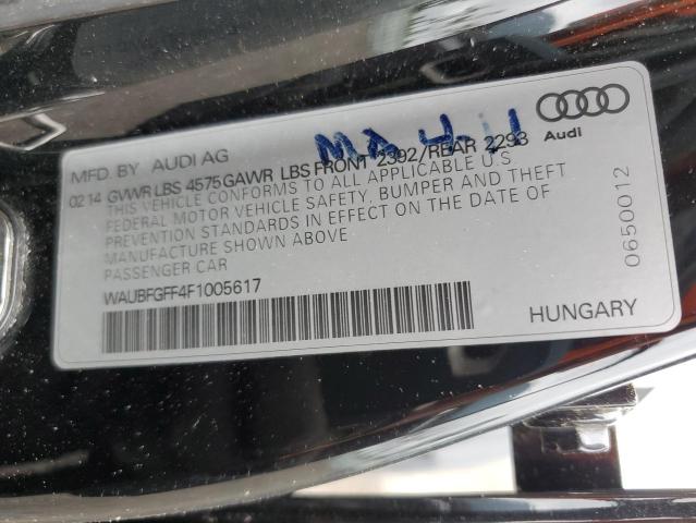 2015 AUDI UK WAUBFGFF4F1005617