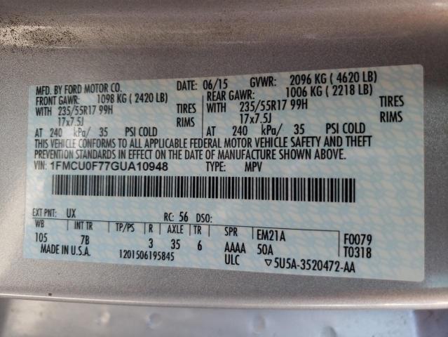 1FMCU0F77GUA10948 Ford ESCAPE S