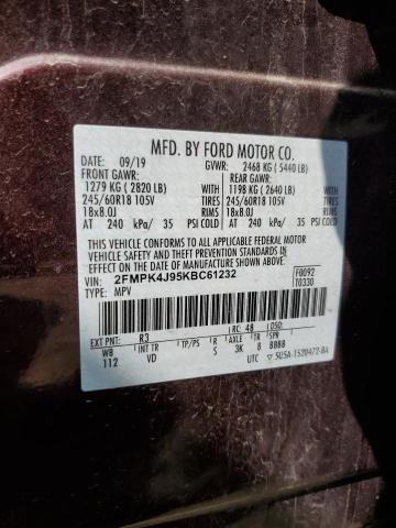 2FMPK4J95KBC61232 2019 FORD EDGE, photo no. 12