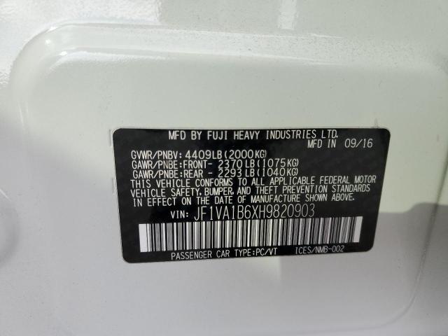 JF1VA1B6XH9820903 Subaru WRX