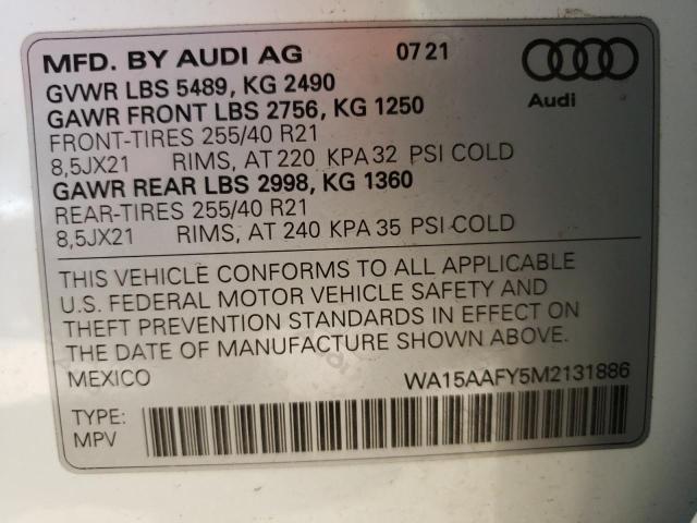 2021 AUDI Q5 SPORTBA WA15AAFY5M2131886