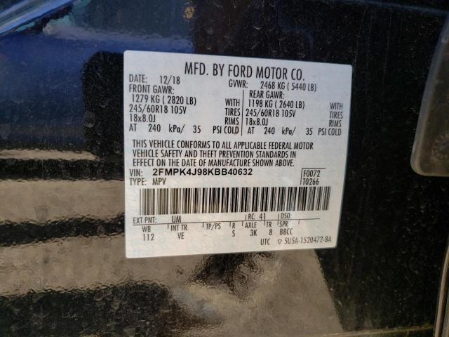 2FMPK4J98KBB40632 2019 FORD EDGE, photo no. 13