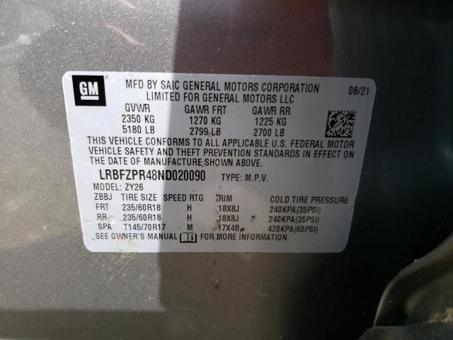 LRBFZPR48ND020090 Buick Envision Essence