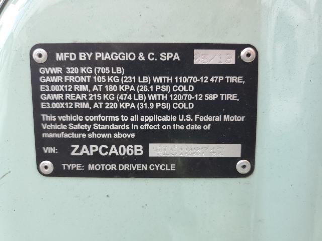 2020 VESPA SCOOTER - ZAPCA06B4L5100742