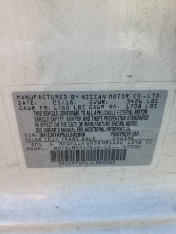 3N1CN7AP6JL882088 Nissan VERSA S