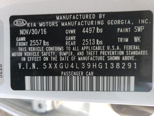 5XXGU4L39HG138291 KIA OPTIMA EX
