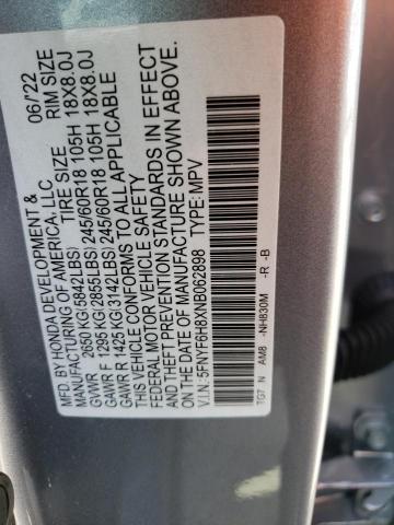 2022 HONDA PILOT TRAI 5FNYF6H8XNB062898