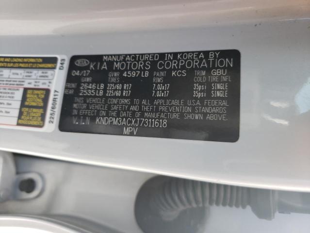 KNDPM3ACXJ7311618 KIA Sportage Lx