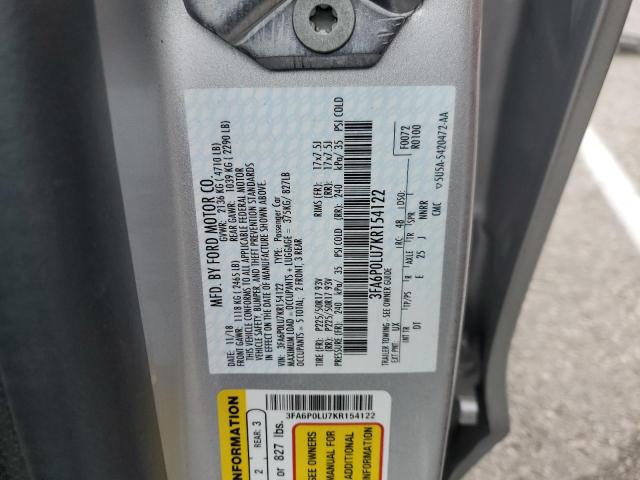 3FA6P0LU7KR154122 Ford FUSION SE