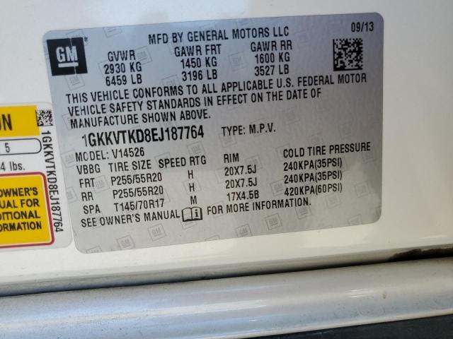 1GKKVTKD8EJ187764 GMC Acadia Denali