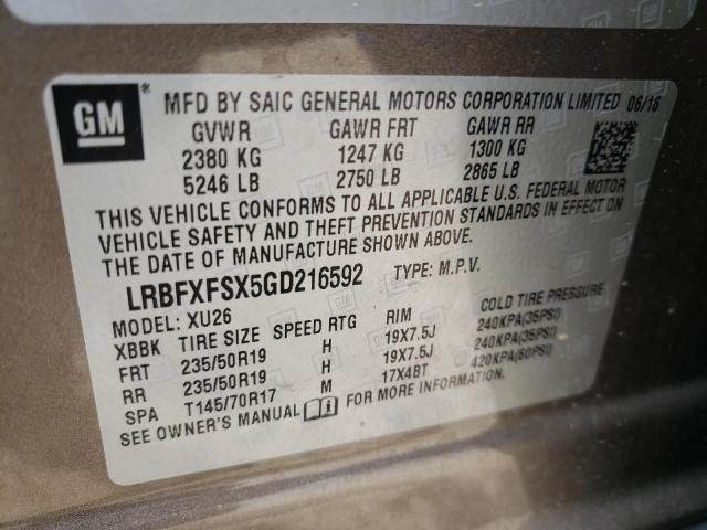 2016 BUICK ENVISION P - LRBFXFSX5GD216592