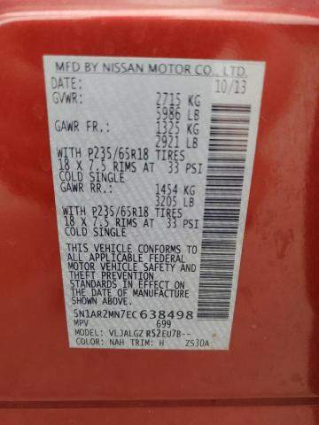 5N1AR2MN7EC638498 Nissan Pathfinder S