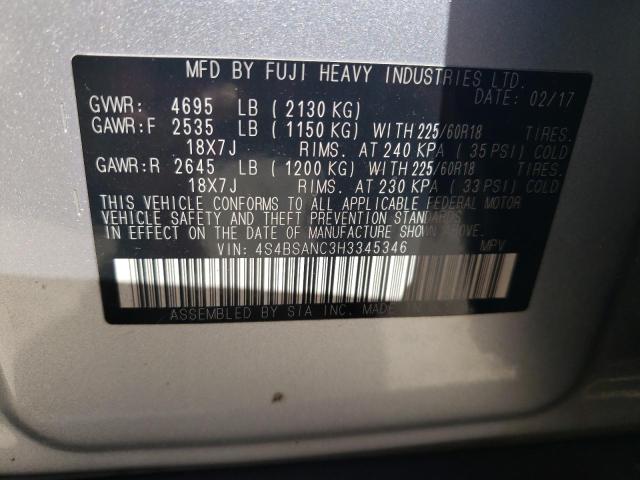 4S4BSANC3H3345346 Subaru Outback 2.5i Limited