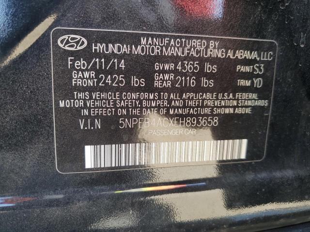 5NPEB4ACXEH893658 Hyundai SONATA GLS