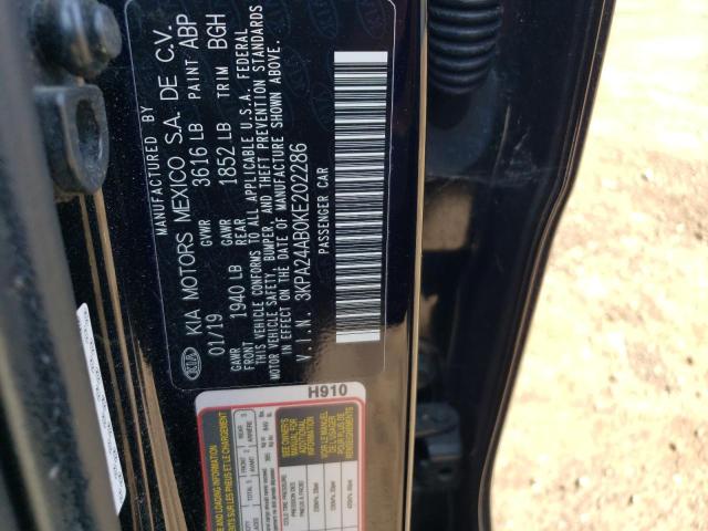 3KPA24AB0KE202286 KIA RIO S