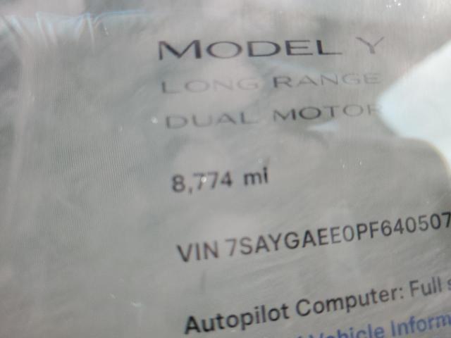 7SAYGAEE0PF640507 Tesla Model Y