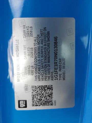 2022 CHEVROLET CAMARO LT1 1G1FE1R70N0130846