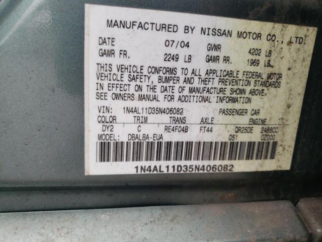 1N4AL11D35N406082 | 2005 Nissan altima s