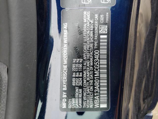 2021 BMW M440XI WBA13AR01MCG53400