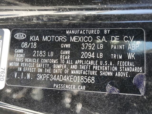 3KPF34AD4KE018568 KIA Forte Gt Line