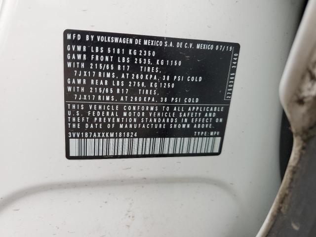 Volkswagen TIGUAN S 2019 3VV1B7AXXKM181824 Image 12