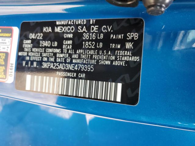 3KPA25AD3NE479395 KIA RIO S