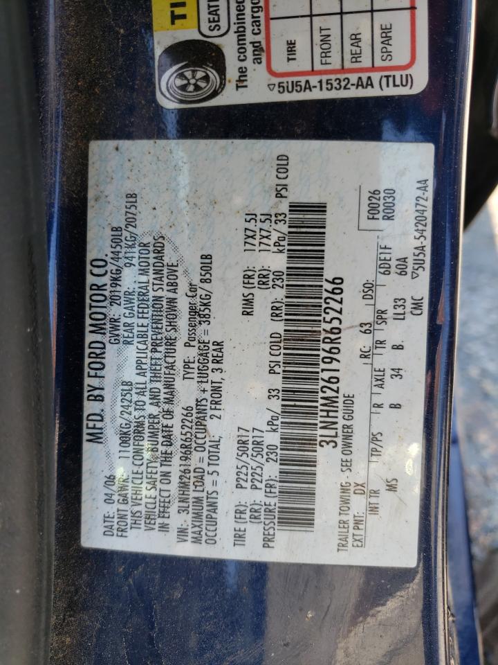 3LNHM26196R652266 2006 Lincoln Zephyr