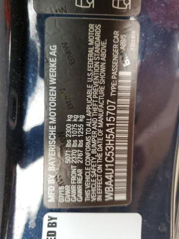 2017 BMW 440XI WBA4U1C53H5A15707