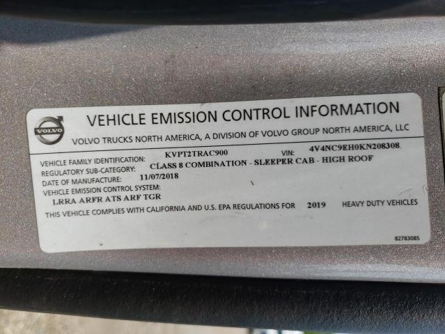 2019 VOLVO VN VNL 4V4NC9EH0KN208308
