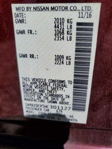 1N4BZ0CP5HC301127 Nissan LEAF S