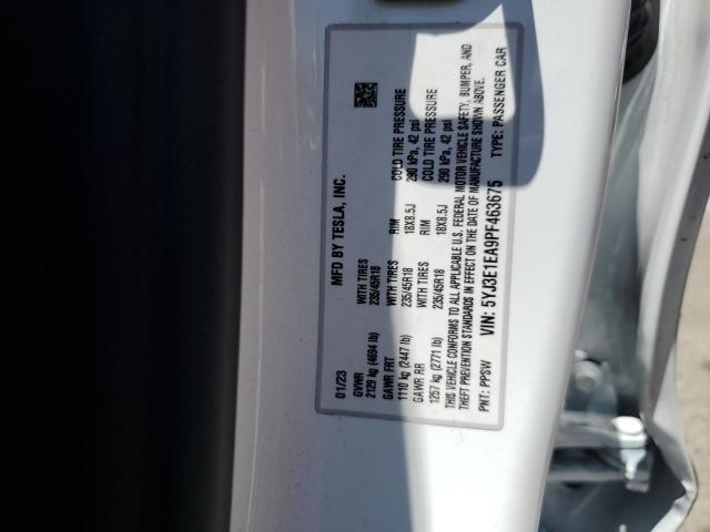 5YJ3E1EA9PF463675 Tesla MODEL 3