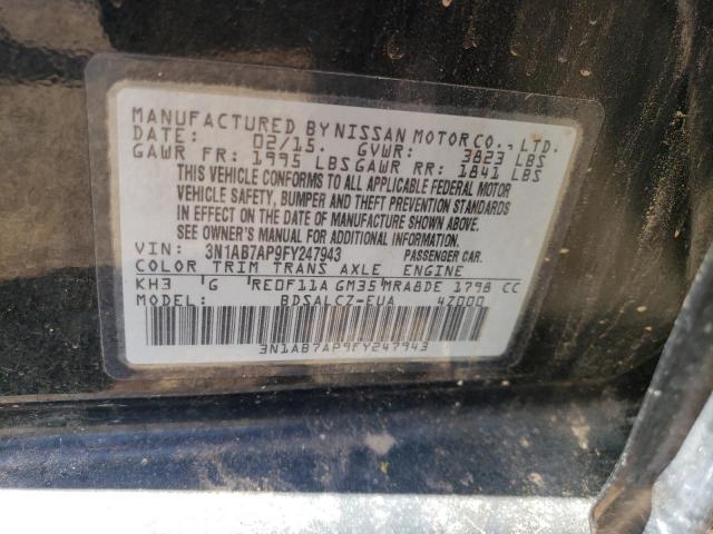 3N1AB7AP9FY247943 Nissan SENTRA S