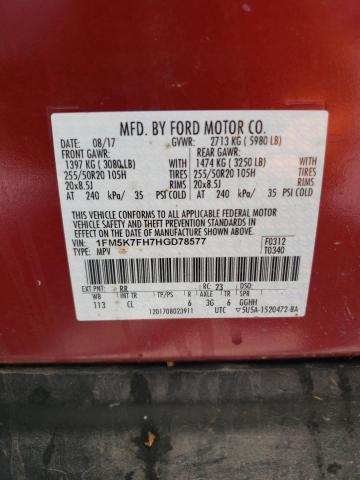 1FM5K7FH7HGD78577 Ford Explorer Limited