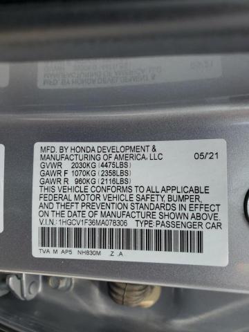 1HGCV1F36MA078306 Honda Accord SPO 12