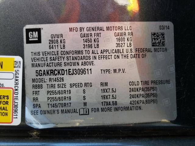 5GAKRCKD1EJ309611 Buick Enclave