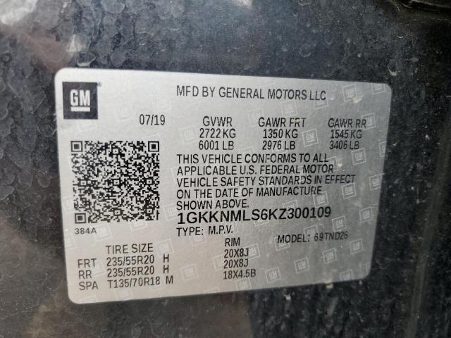 1GKKNMLS6KZ300109 GMC Acadia Slt-1