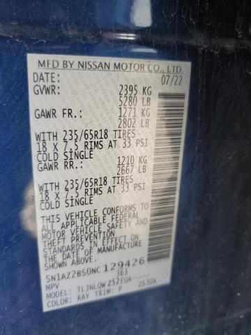 5N1AZ2BS0NC129426 Nissan MURANO SV