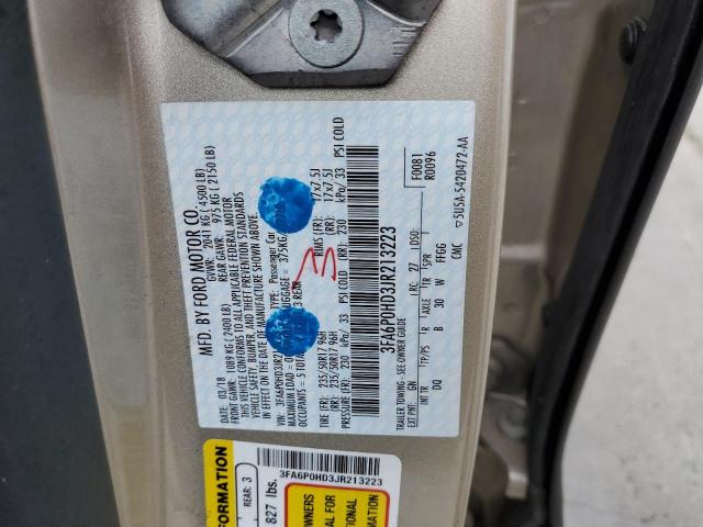 3FA6P0HD3JR213223 Ford FUSION SE