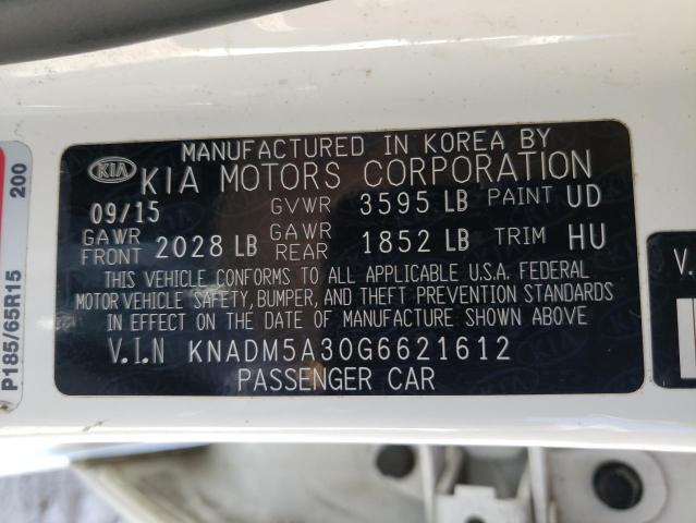 KNADM5A30G6621612 KIA RIO LX