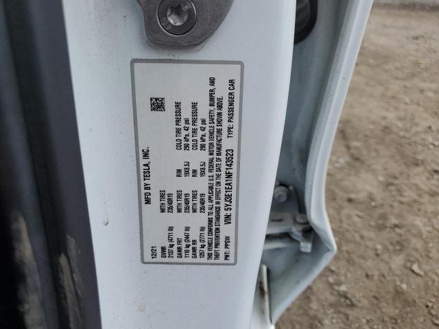 5YJ3E1EA1NF143523 Tesla MODEL 3