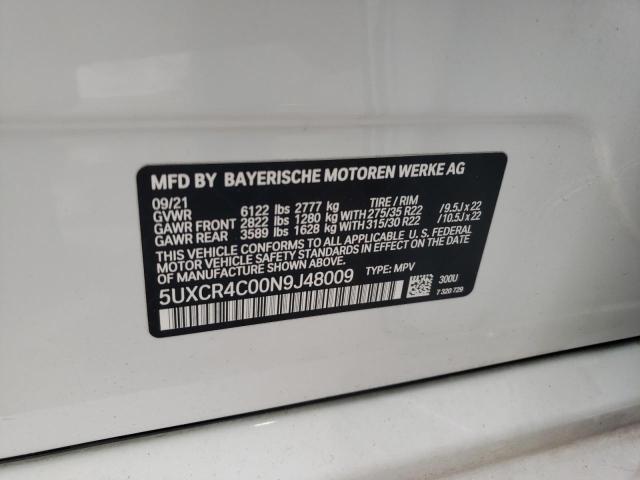 5UXCR4C00N9J48009 2022 BMW X5, photo no. 14